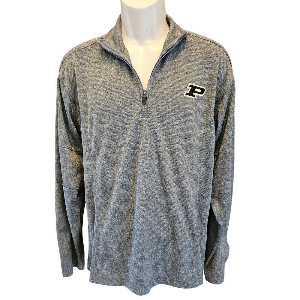 Purdue boilers 1/4 zip performance pullover long sleeve top M grey NWOT mens